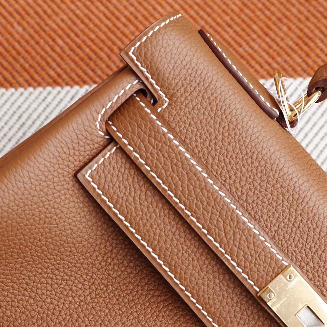 HERMES 超人气百搭款 CK37金棕 凯利包Kelly28CM 原厂Togo皮 金扣 外缝