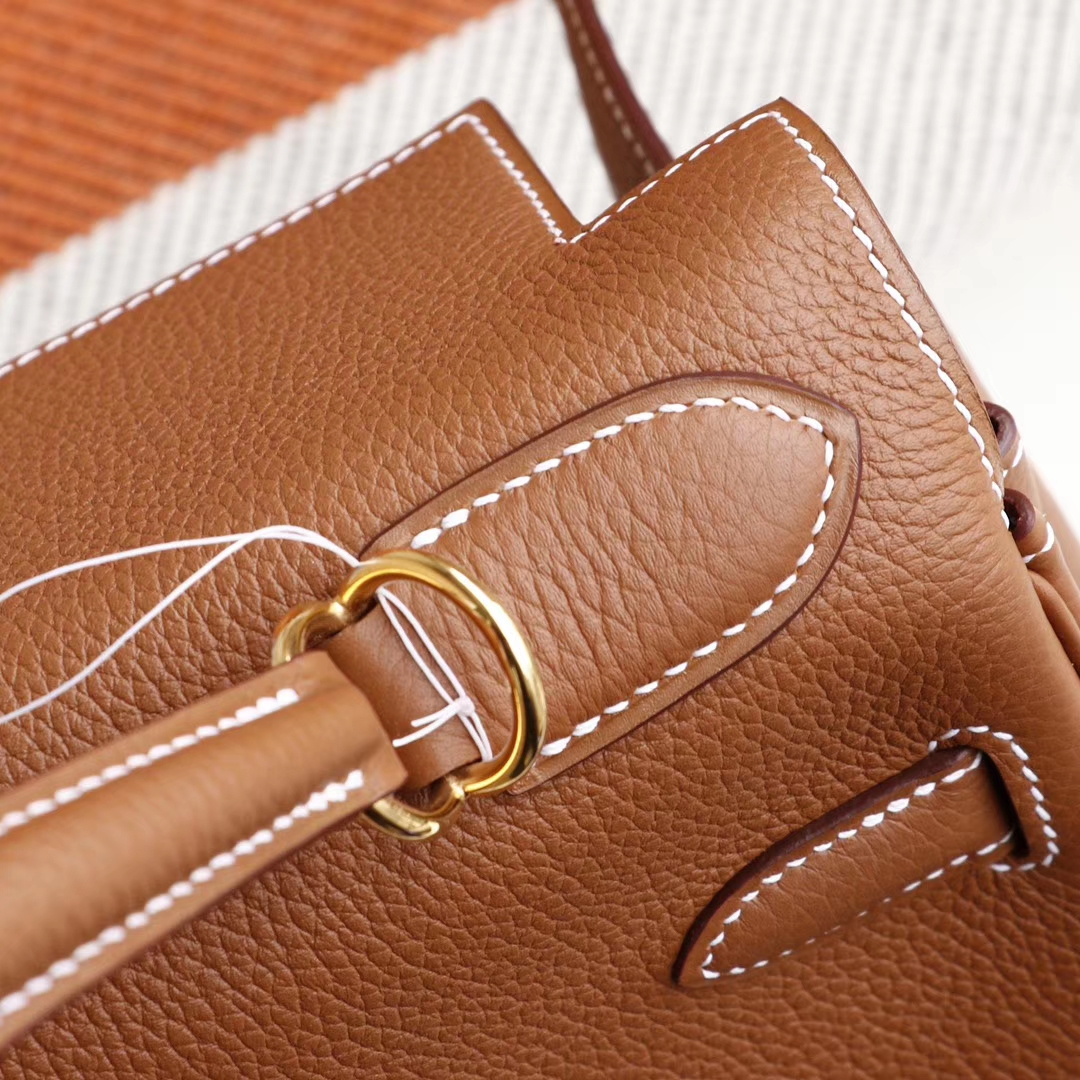 HERMES 超人气百搭款 CK37金棕 凯利包Kelly28CM 原厂Togo皮 金扣 外缝