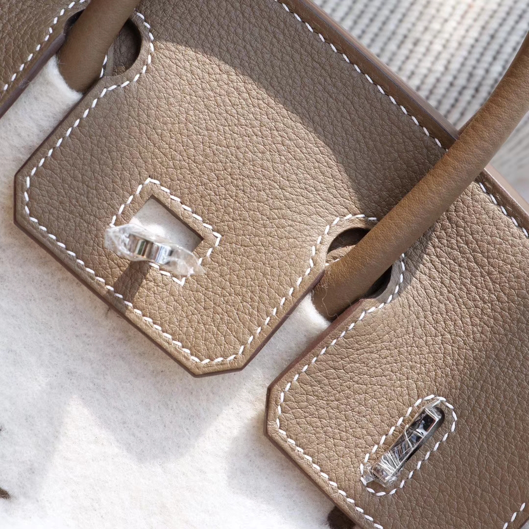 HERMES Birkin25CM Ck18大象灰 铂金包 法国Togo皮 老师傅全手缝 银扣