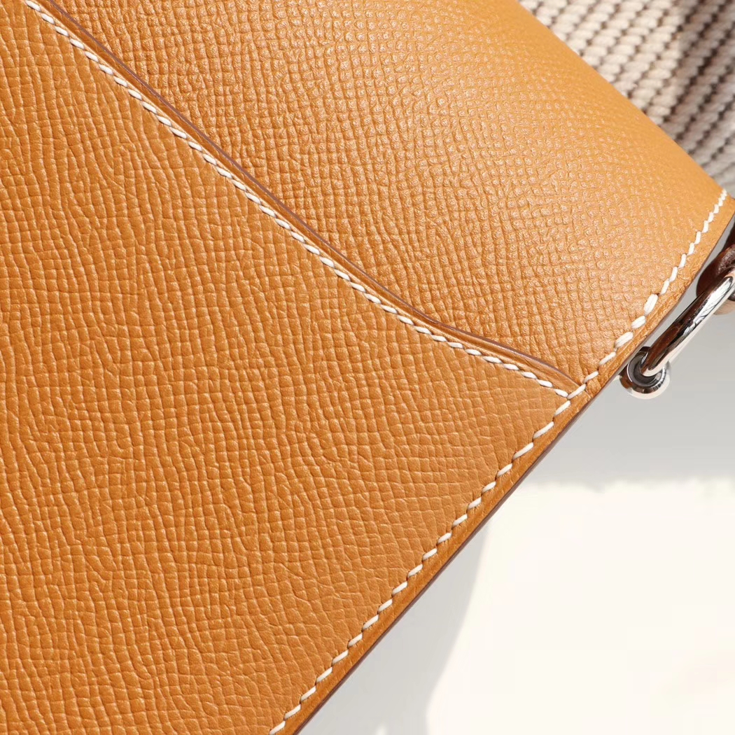 HERMES Ck18金棕 Roulis19CM 猪鼻子包 原厂Epsom皮 顶级纯手缝工艺缝制