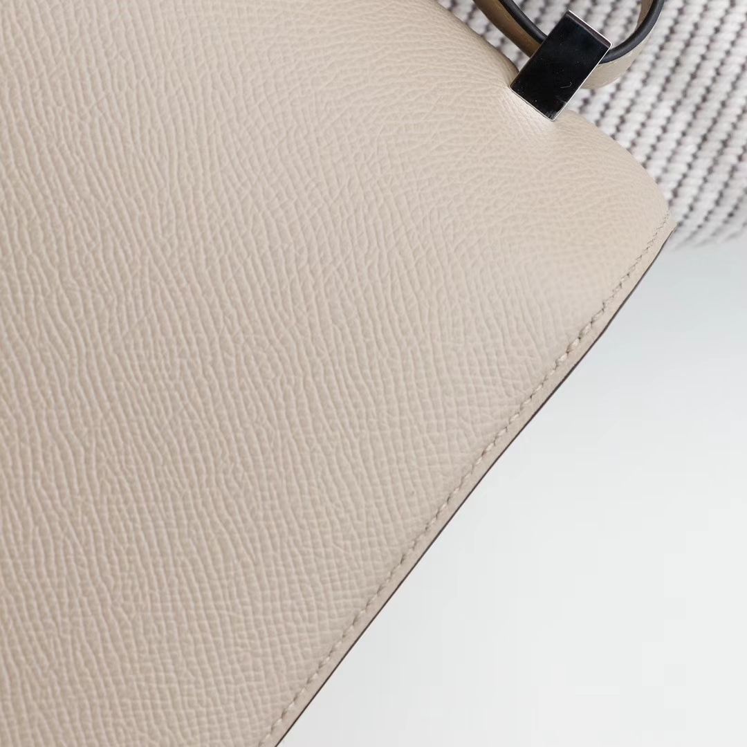 HERMES Ck81斑鸠灰 Constance24CM 空姐包 原厂Epsom皮 银扣 纯手工手缝工艺制作