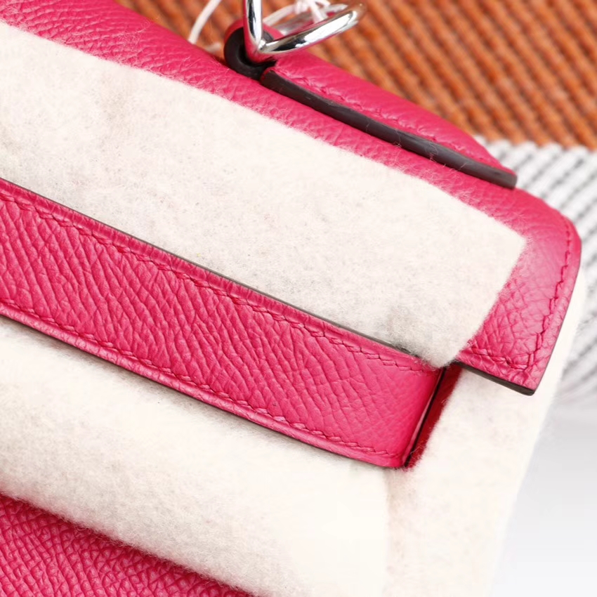 HERMES i6极致粉 最新色 很鲜艳 Kelly28cm Epsom 凯莉包 老师傅纯手工制作