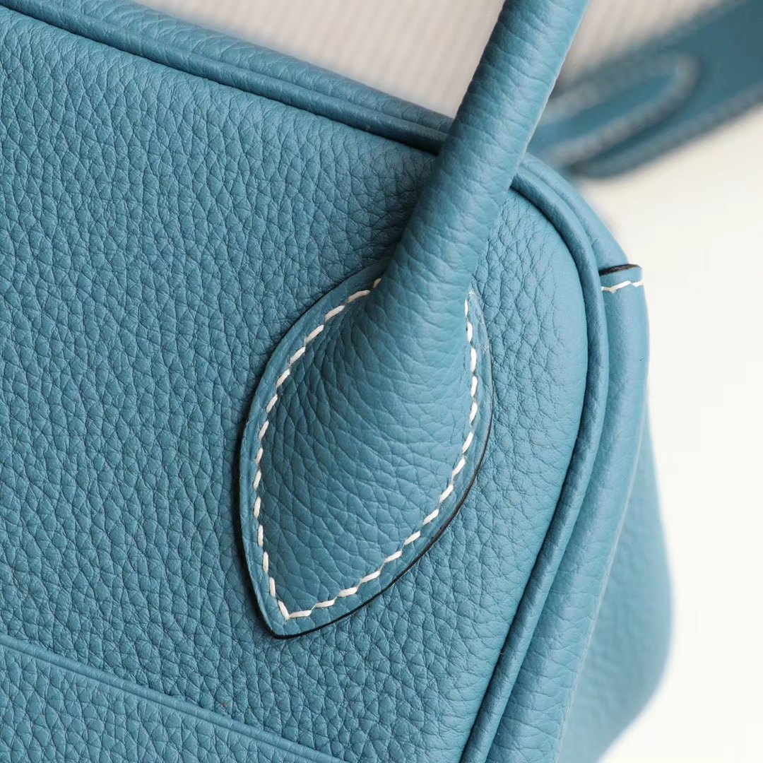 HERMES CK57 牛仔蓝 好看百搭又显白 Lindy30CM togo皮 H家老师傅纯手缝蜡线 琳迪包