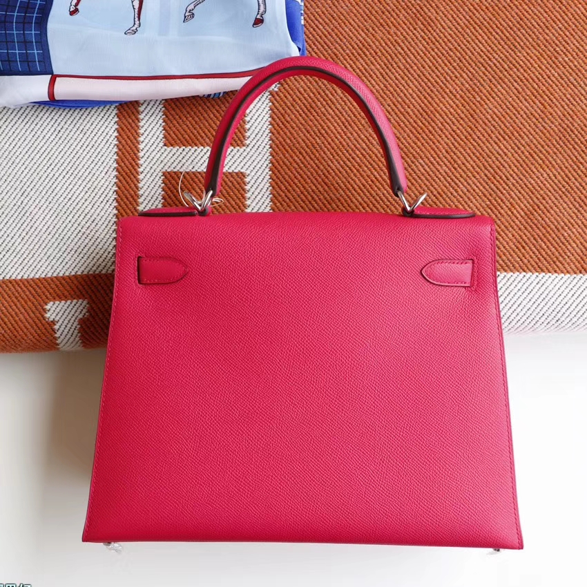 HERMES i6极致粉 最新色 很鲜艳 Kelly28cm Epsom 凯莉包 老师傅纯手工制作