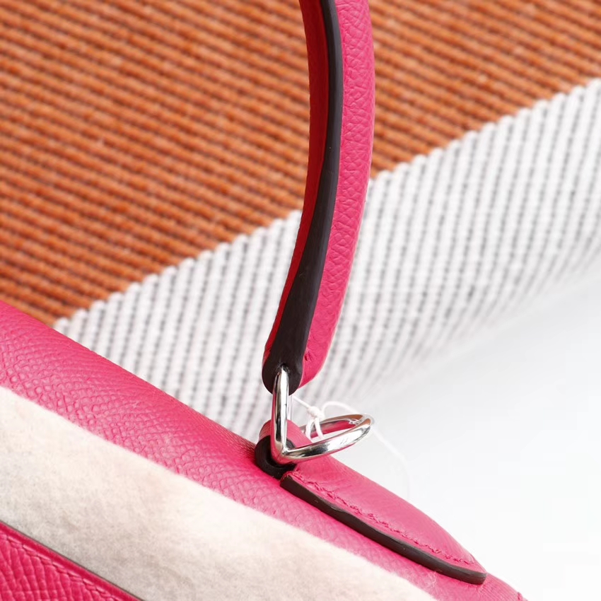 HERMES i6极致粉 最新色 很鲜艳 Kelly28cm Epsom 凯莉包 老师傅纯手工制作