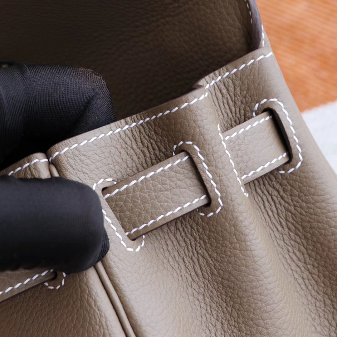 HERMES Ck18大象灰 Kelly28cm 原厂togo皮 金扣 内缝 凯莉包 老师傅纯手工制作