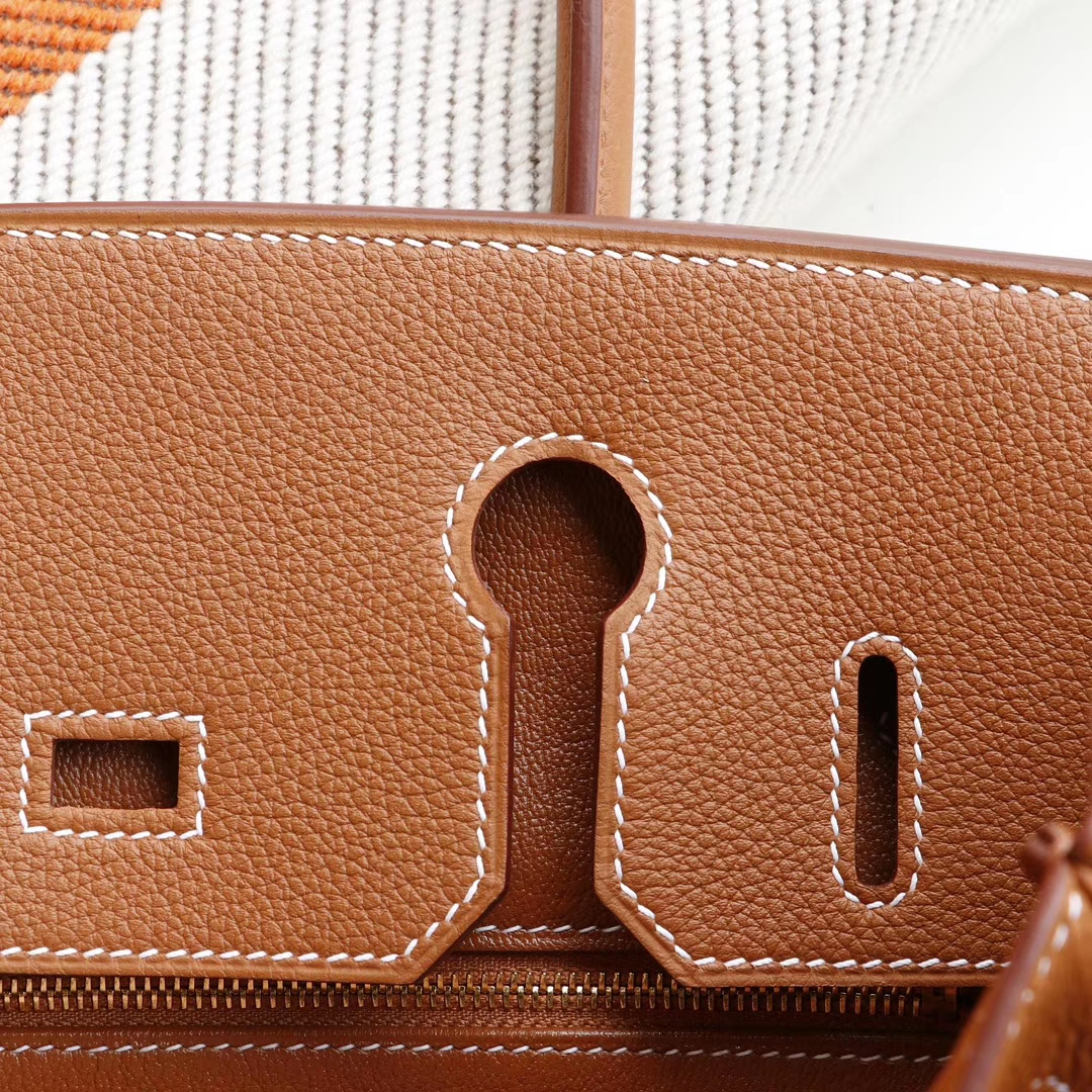 HERMES 现货、CK37金棕 Birkin30CM Togo皮 金扣