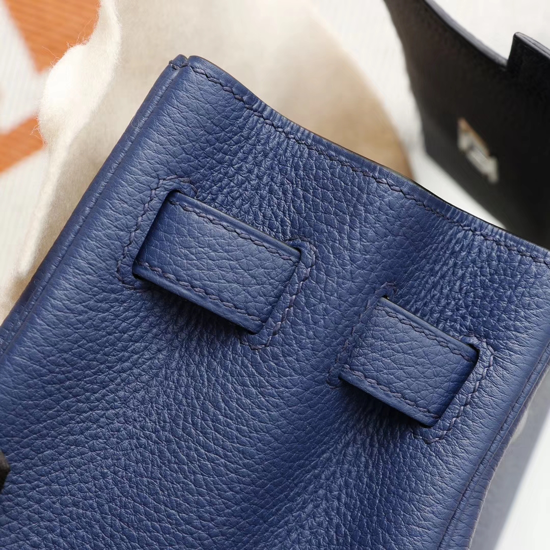 HERMES 现货、CK73宝石蓝 Kelly32CM Togo皮 银扣