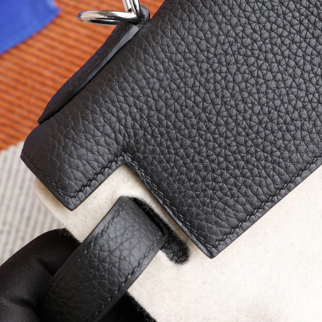 H家 CC89黑色 kelly28CM 法国Togo皮 全手缝银扣实拍  黑色超人气百搭色