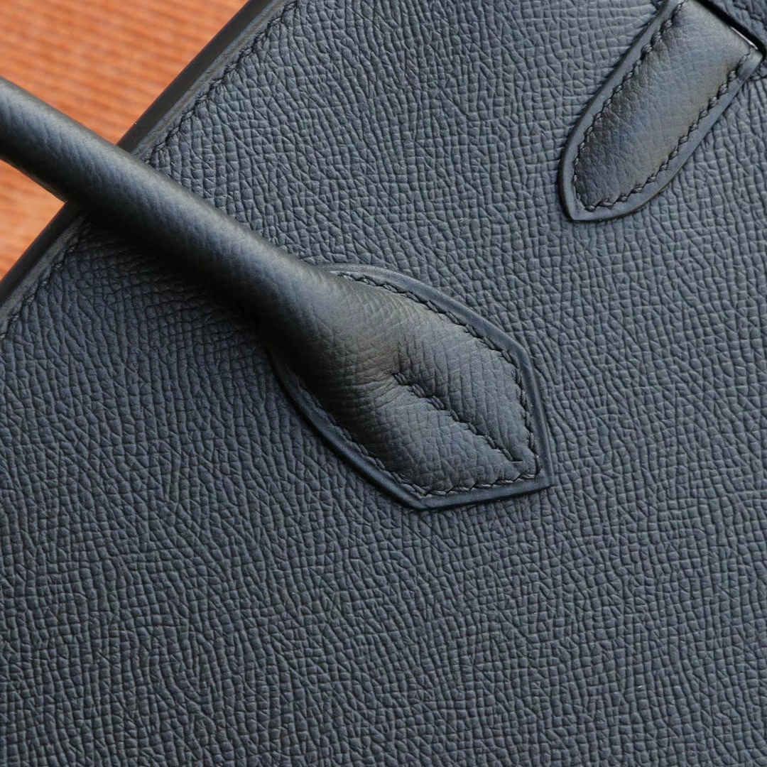 HERMES CC89黑色 银扣 Birkin30CM 法国Epsom小牛皮 纯手缝蜡线缝制工艺