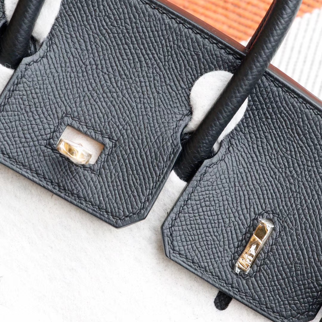 爱马仕 Birkin25CM CC89黑色 铂金包法国Epsom皮 老师傅全手缝 金扣