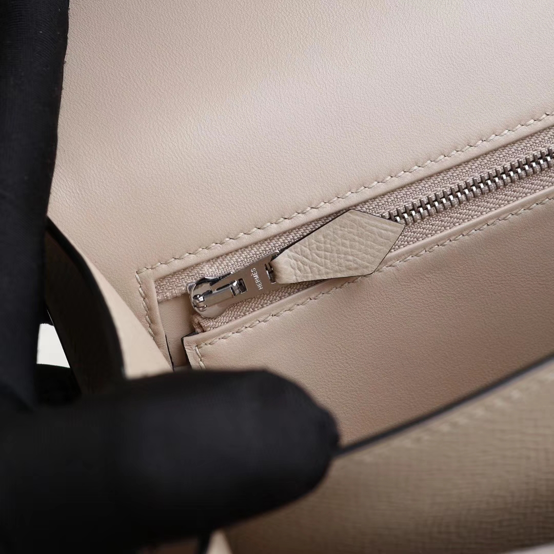 HERMES Ck81斑鸠灰 Constance24CM 空姐包 原厂Epsom皮 银扣 纯手工手缝工艺制作