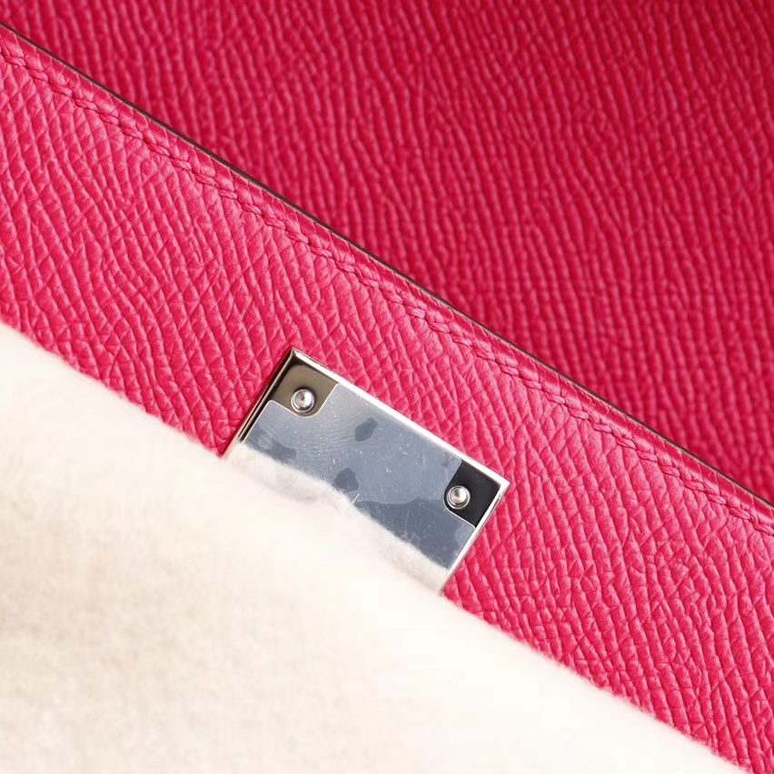 HERMES i6极致粉 最新色 很鲜艳 Kelly28cm Epsom 凯莉包 老师傅纯手工制作