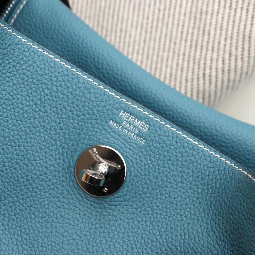 HERMES CK57 牛仔蓝 好看百搭又显白 Lindy30CM togo皮 H家老师傅纯手缝蜡线 琳迪包