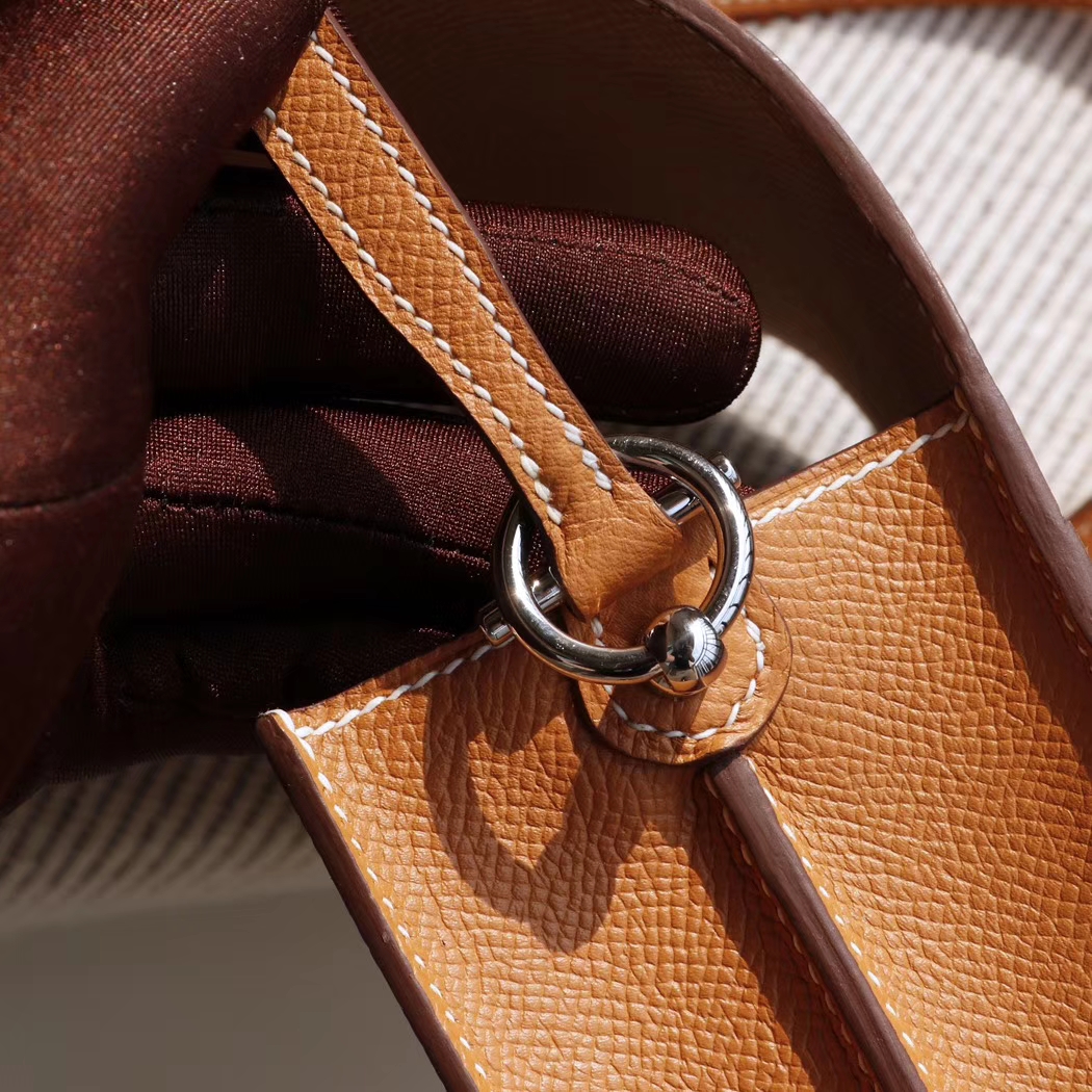 HERMES Ck18金棕 Roulis19CM 猪鼻子包 原厂Epsom皮 顶级纯手缝工艺缝制