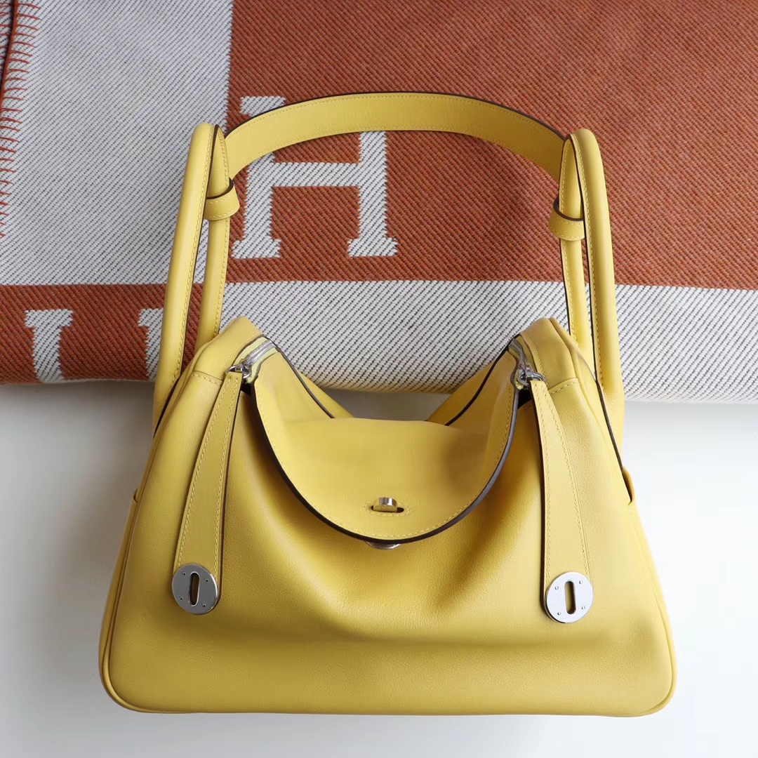 HERMES 9D琥珀黄 2019很热门的颜色 Lindy30CM togo皮 H家老师傅纯手缝蜡线 琳迪包
