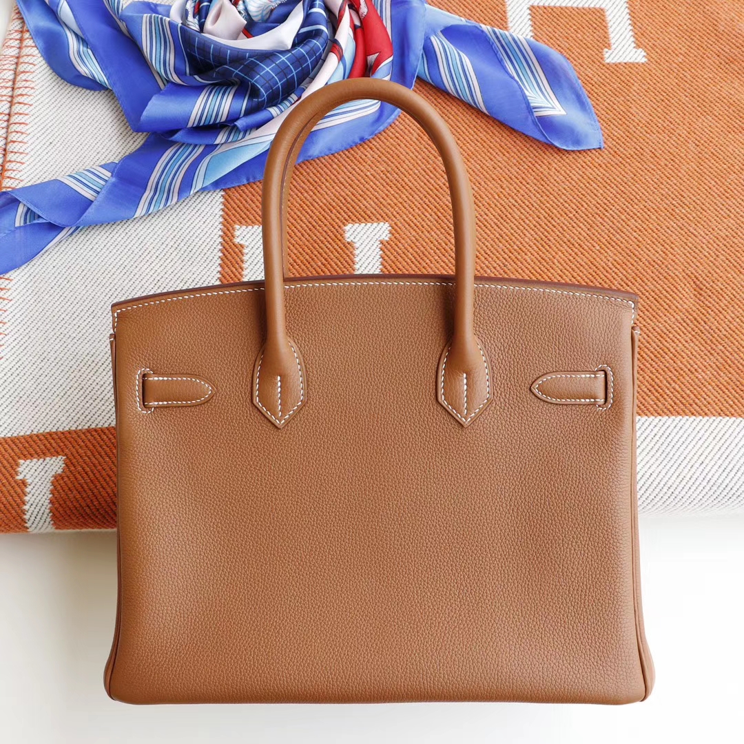 HERMES 现货、CK37金棕 Birkin30CM Togo皮 金扣