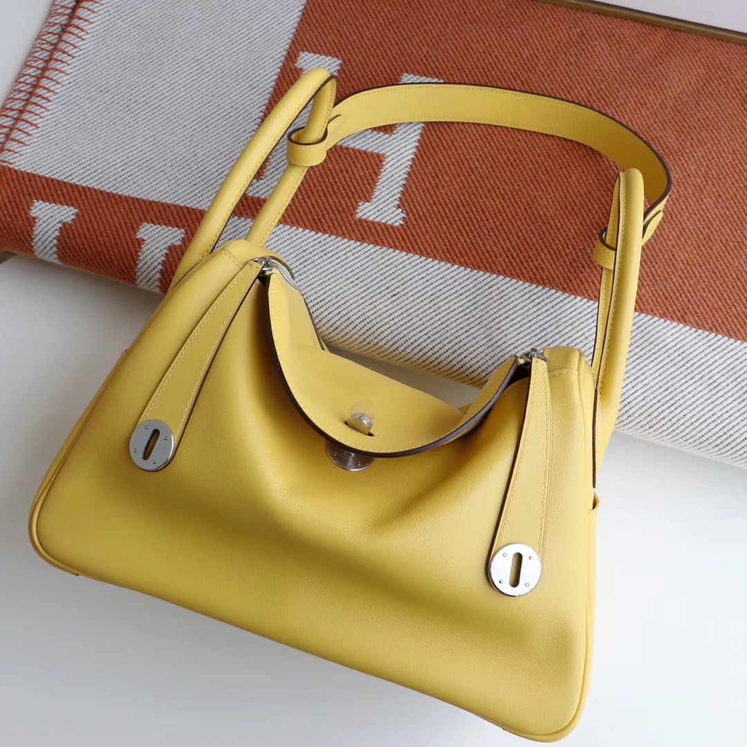 HERMES 9D琥珀黄 2019很热门的颜色 Lindy30CM togo皮 H家老师傅纯手缝蜡线 琳迪包