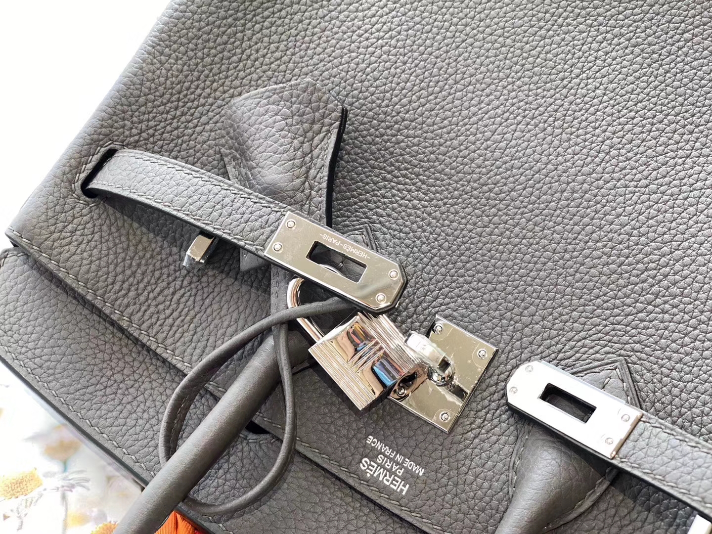 高级灰冷艳气质  8F锡器灰 银扣 birkin25CM 原厂Togo皮 铂金包 纯手缝蜡线缝制工艺
