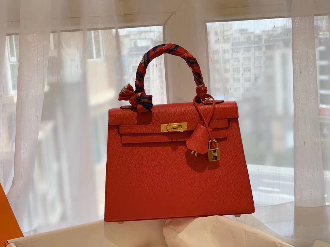 现货 Kelly 25cm epsom皮 S3 心红 金扣 版型比birkin更有年轻的感觉