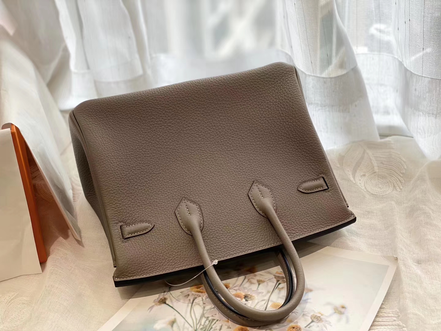 CK81斑鸠灰 银扣 birkin25CM 原厂Togo皮 铂金包 纯手缝蜡线缝制工艺