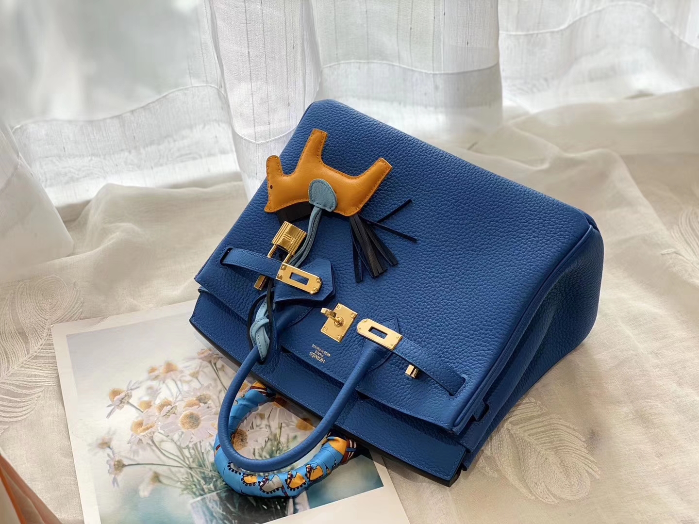 好看哇[色]赶紧来买[偷笑] 7Q希腊蓝 金扣 birkin25CM 原厂Togo皮 铂金包 纯手缝蜡线缝制工艺！