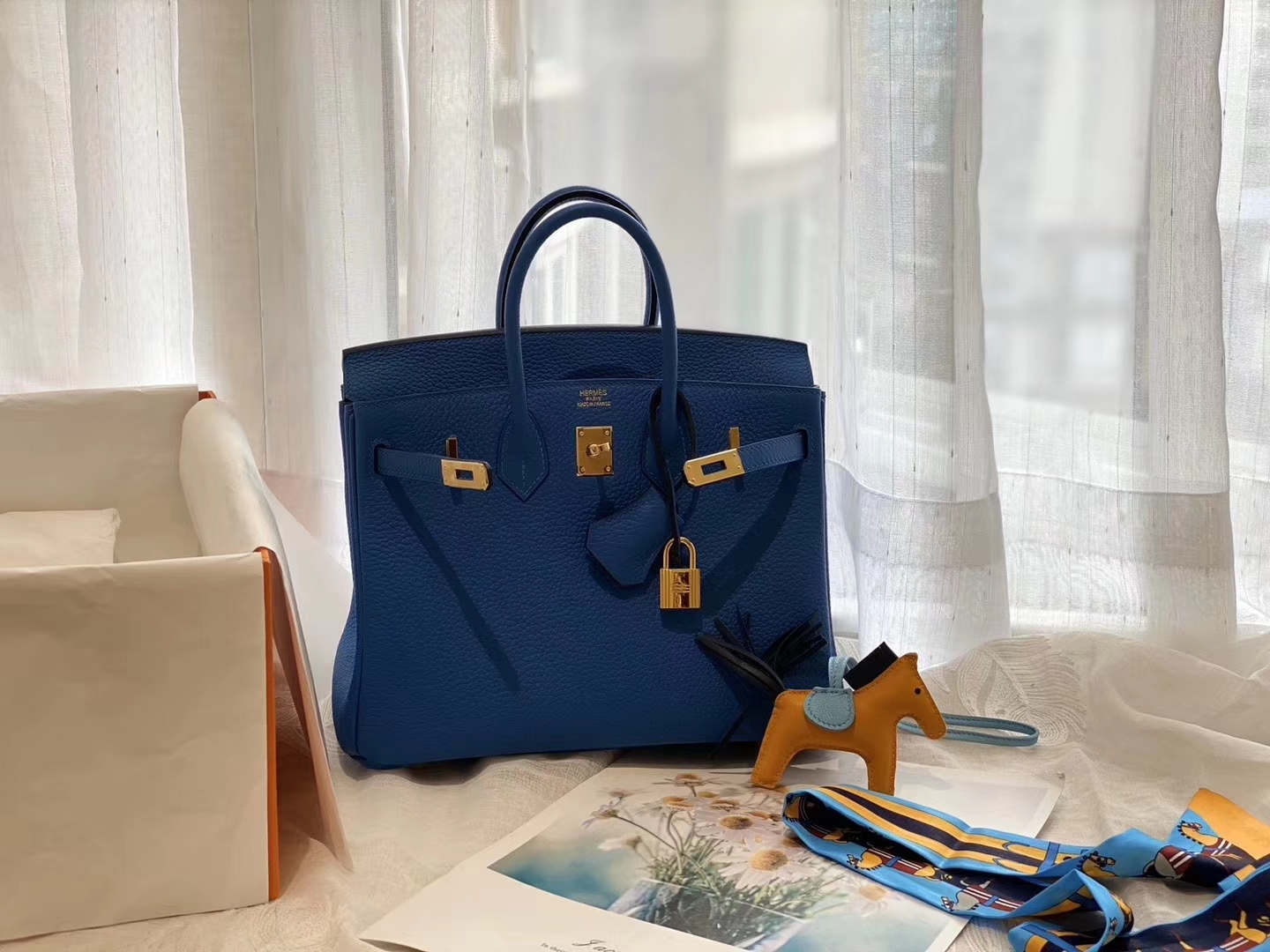 好看哇[色]赶紧来买[偷笑] 7Q希腊蓝 金扣 birkin25CM 原厂Togo皮 铂金包 纯手缝蜡线缝制工艺！