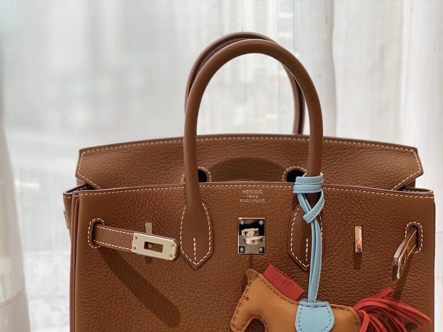 优雅 自信与魅力！ CK37金棕 银扣 birkin25CM 原厂Togo皮 铂金包 纯手缝蜡线缝制工艺