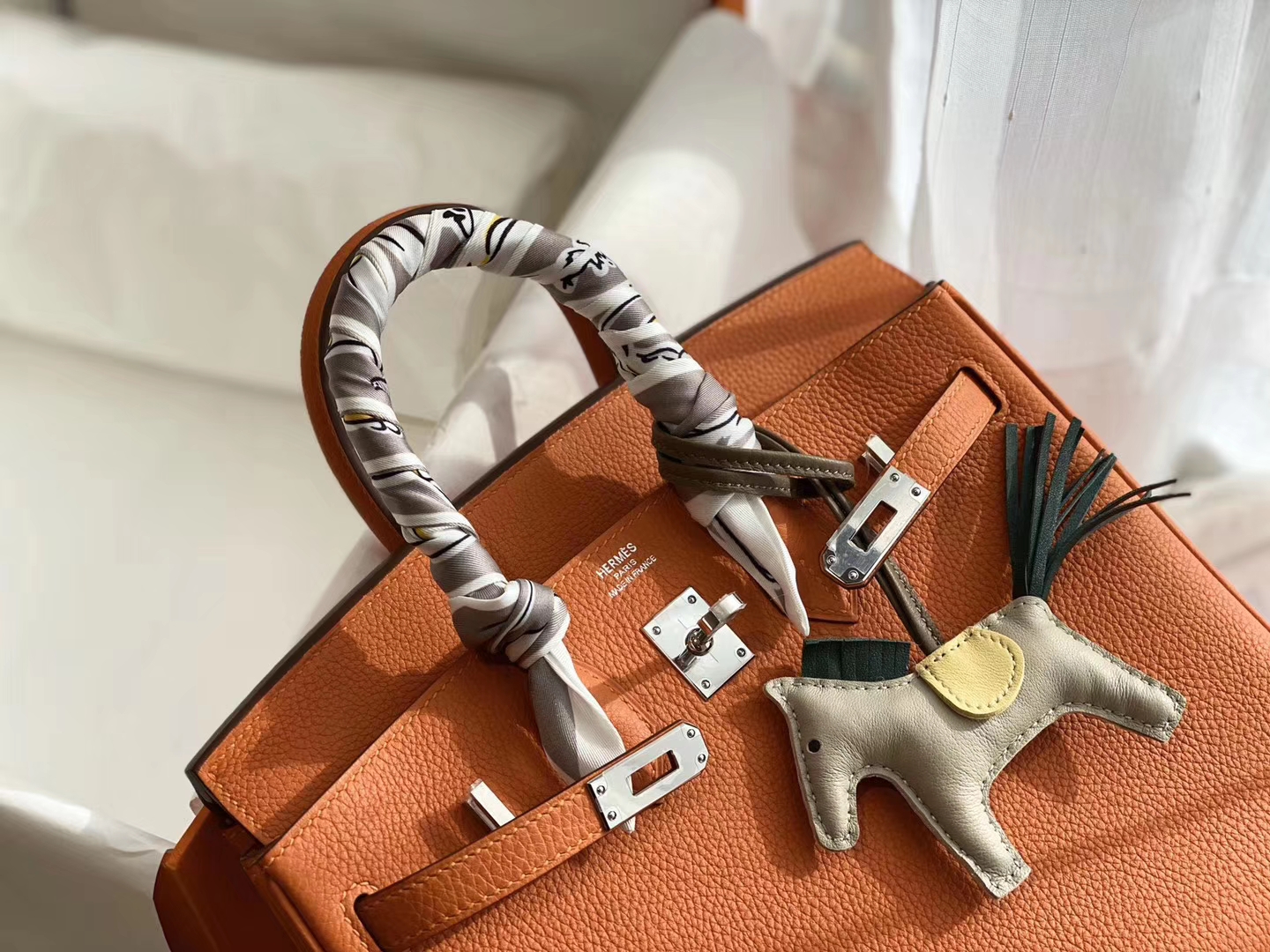 永不过气的经典橙 H家代表色 Ck93橙色 银扣 birkin25CM 原厂Togo皮 铂金包 纯手缝蜡线缝制工艺