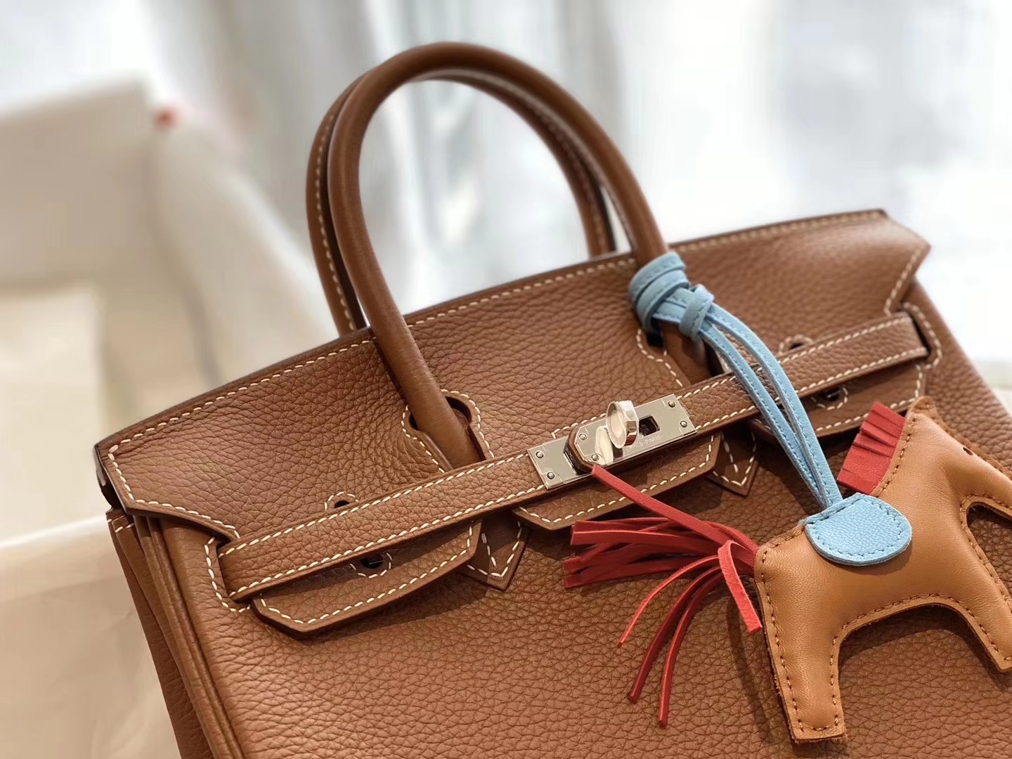优雅 自信与魅力！ CK37金棕 银扣 birkin25CM 原厂Togo皮 铂金包 纯手缝蜡线缝制工艺