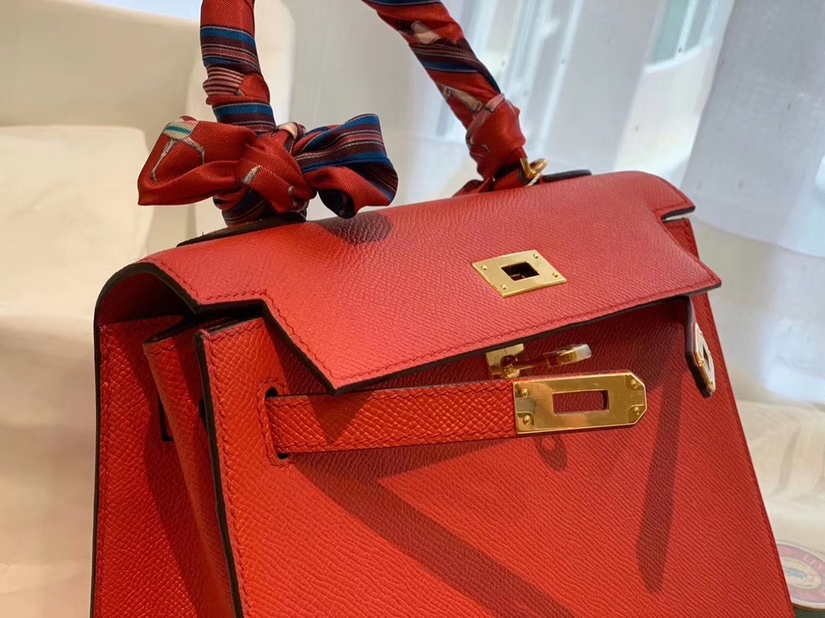 现货 Kelly 25cm epsom皮 S3 心红 金扣 版型比birkin更有年轻的感觉