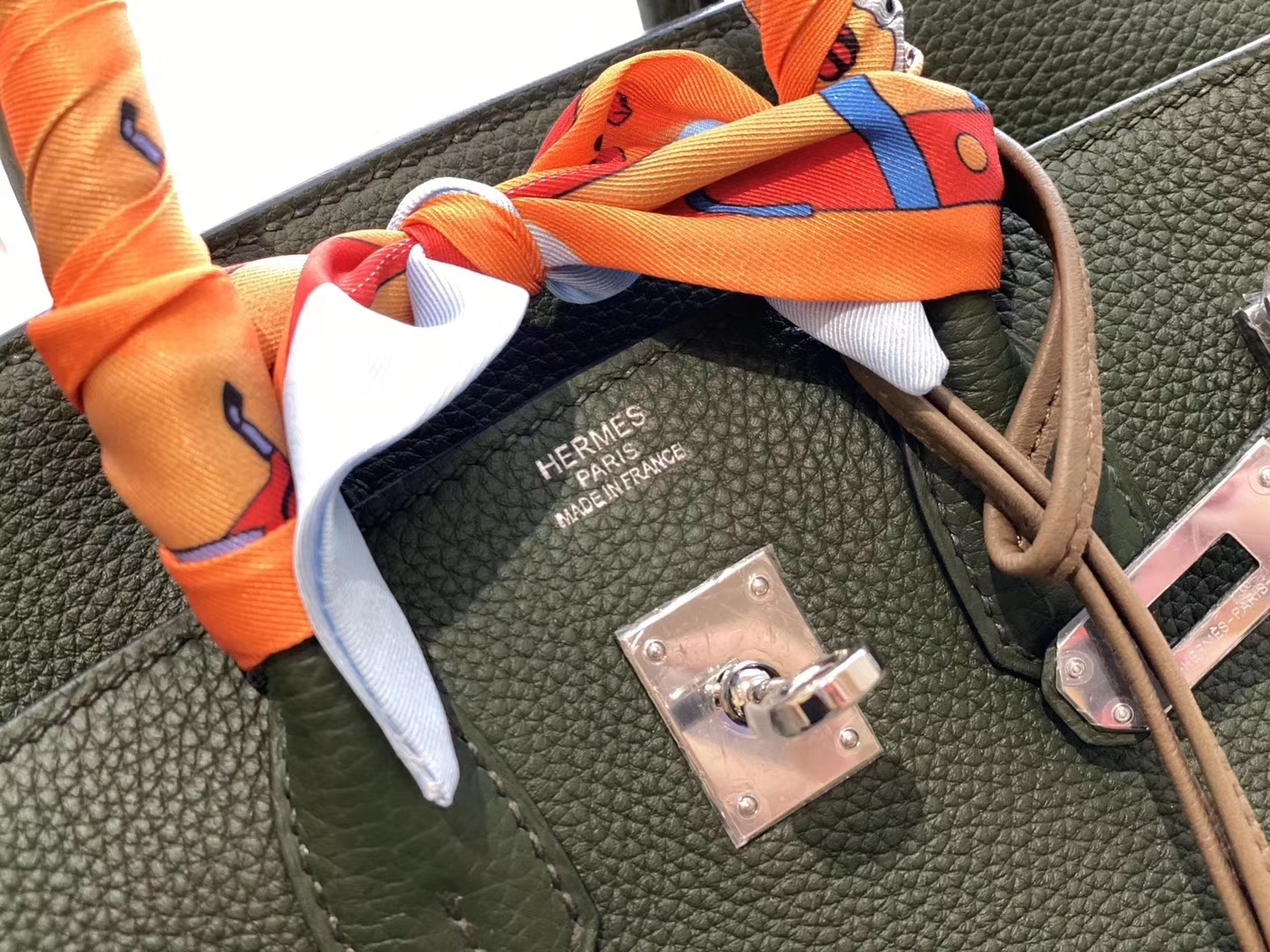 无敌推荐皮质到工艺都无可挑剔 V6丛林绿 银扣 birkin25CM 原厂Togo皮 铂金包 纯手缝蜡线缝制工艺