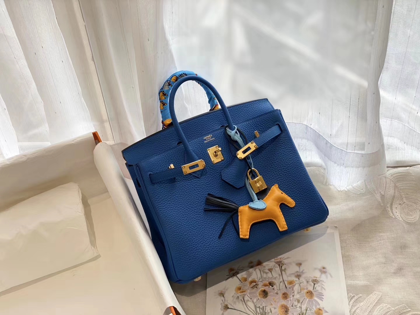 好看哇[色]赶紧来买[偷笑] 7Q希腊蓝 金扣 birkin25CM 原厂Togo皮 铂金包 纯手缝蜡线缝制工艺！
