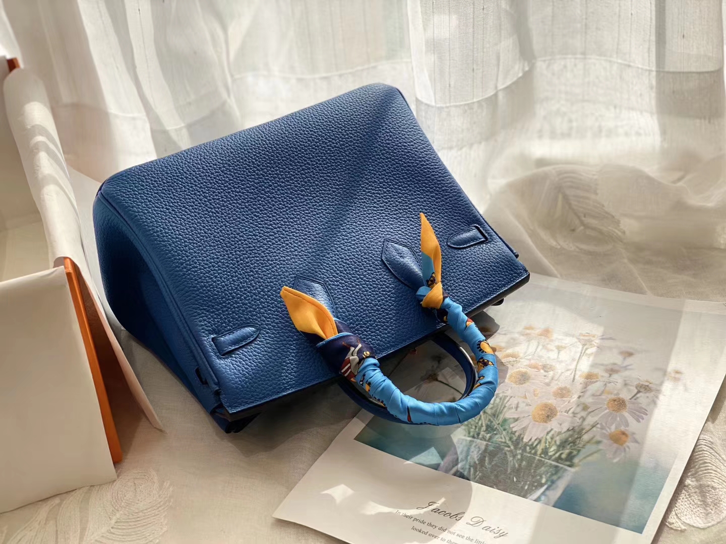 好看哇[色]赶紧来买[偷笑] 7Q希腊蓝 金扣 birkin25CM 原厂Togo皮 铂金包 纯手缝蜡线缝制工艺！