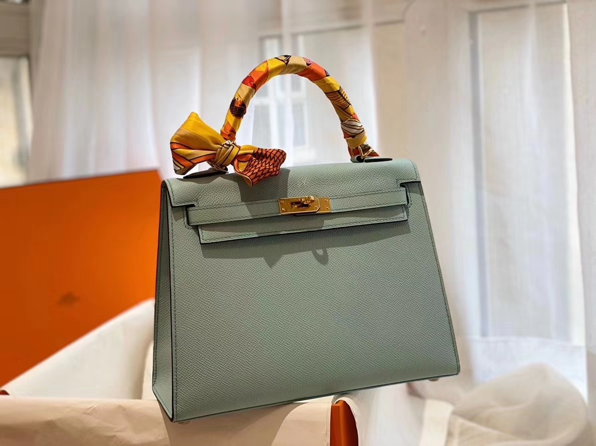Kelly 25cm epsom皮 L5龙虾粉 银扣 版型比birkin更有年轻的感觉 可拎可肩背