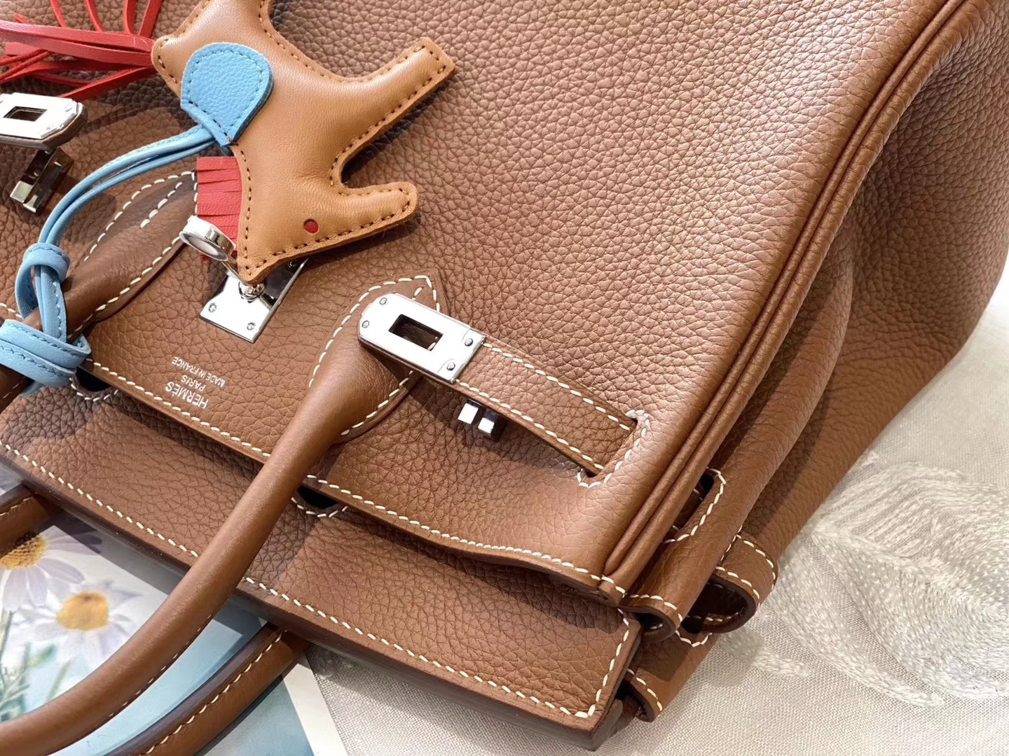 优雅 自信与魅力！ CK37金棕 银扣 birkin25CM 原厂Togo皮 铂金包 纯手缝蜡线缝制工艺