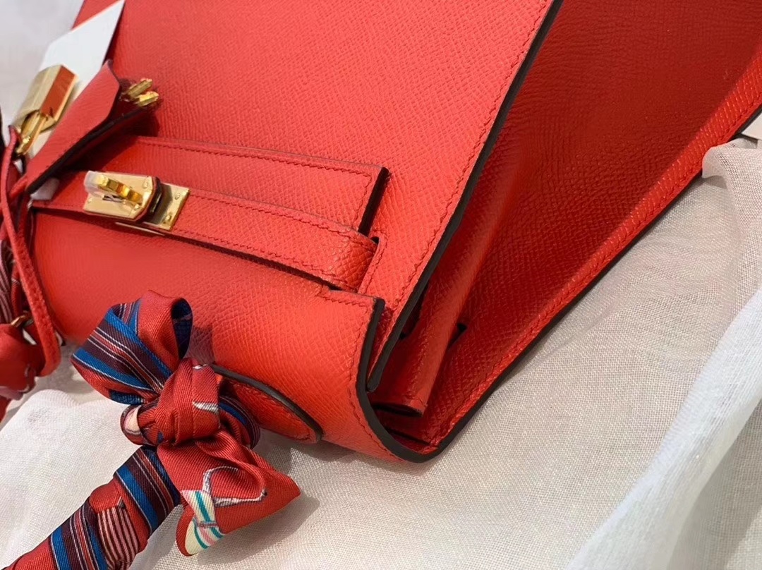 现货 Kelly 25cm epsom皮 S3 心红 金扣 版型比birkin更有年轻的感觉