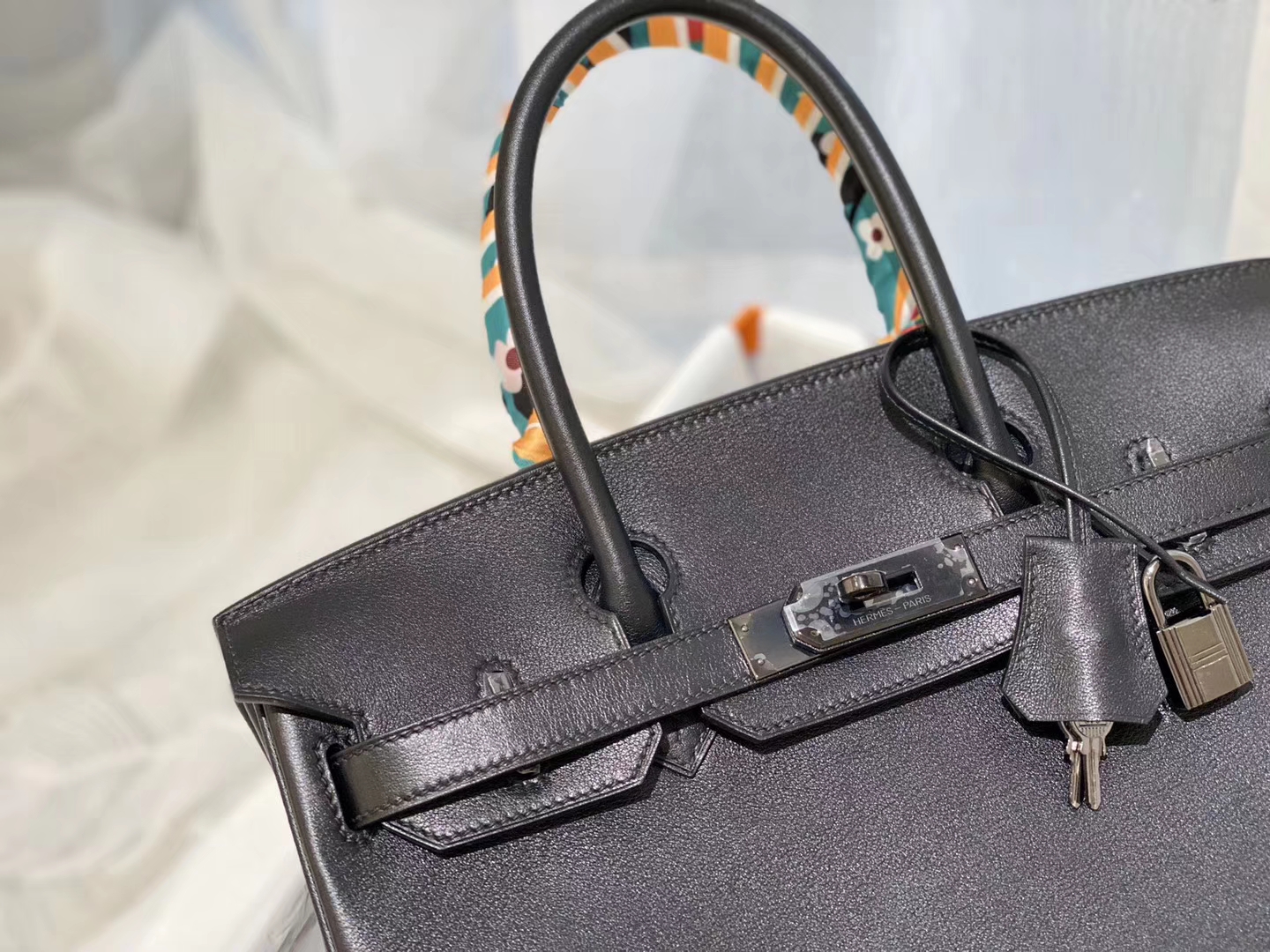 爱马仕 birkin 30 so black 黑色枪扣 搭配黑扣 帅哥美女都能拎的包