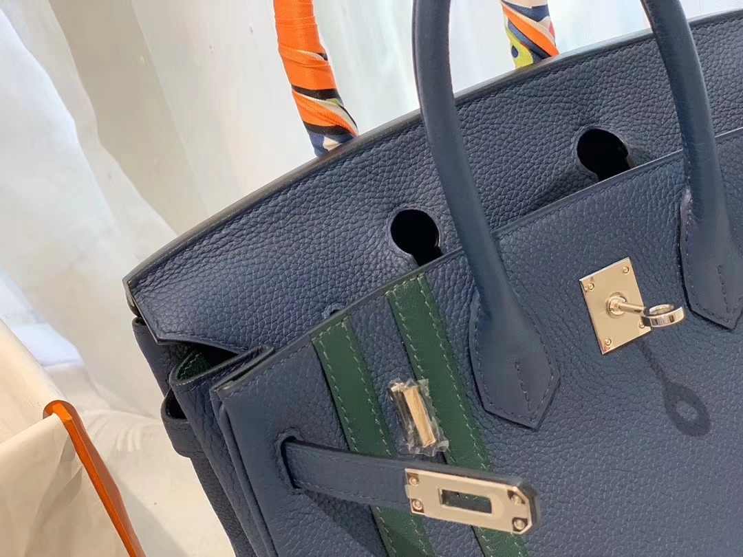  HERMES 竖条 birkin 25 宝石蓝