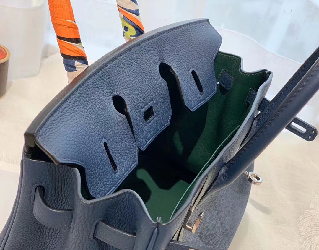  HERMES 竖条 birkin 25 宝石蓝