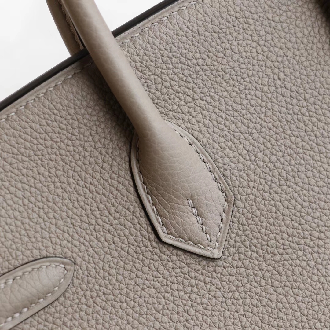 爱马仕 M8沥青灰 金扣 birkin25CM 原厂togo皮 铂金包 纯手缝蜡线缝制工艺