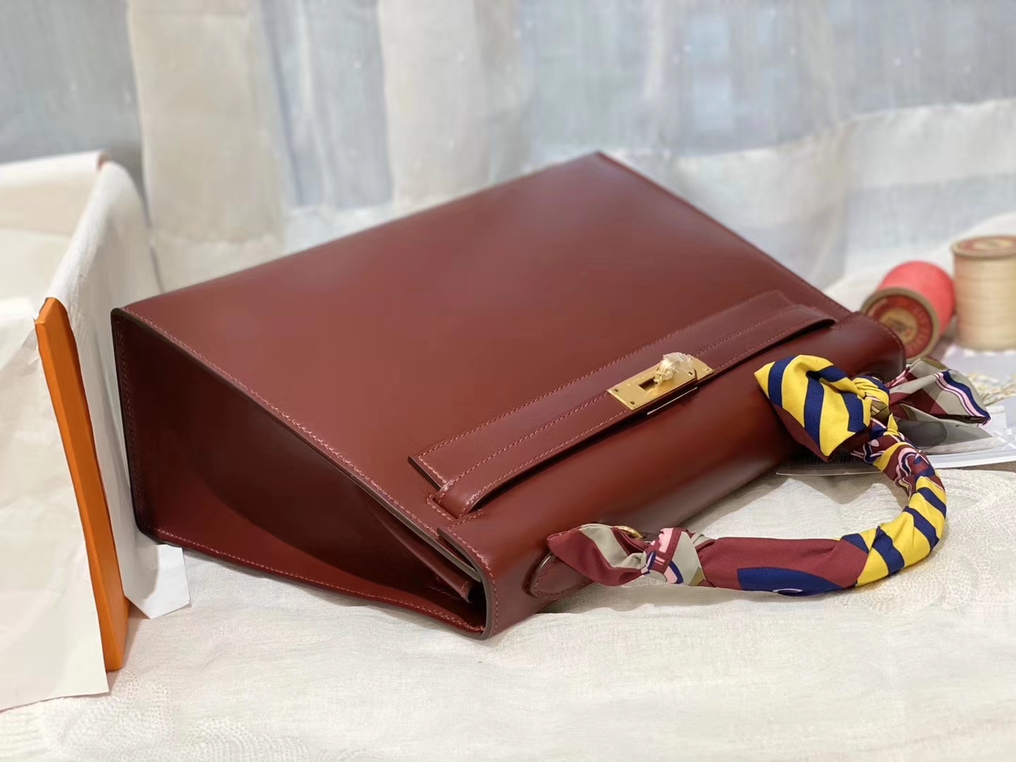 HERMES kelly 32 box皮 酒红 金 自信又热情的酒红