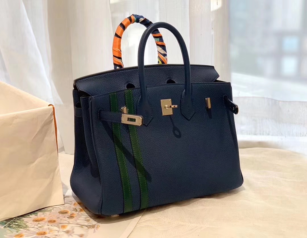  HERMES 竖条 birkin 25 宝石蓝