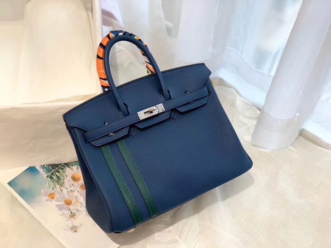  HERMES 竖条 birkin 25 宝石蓝