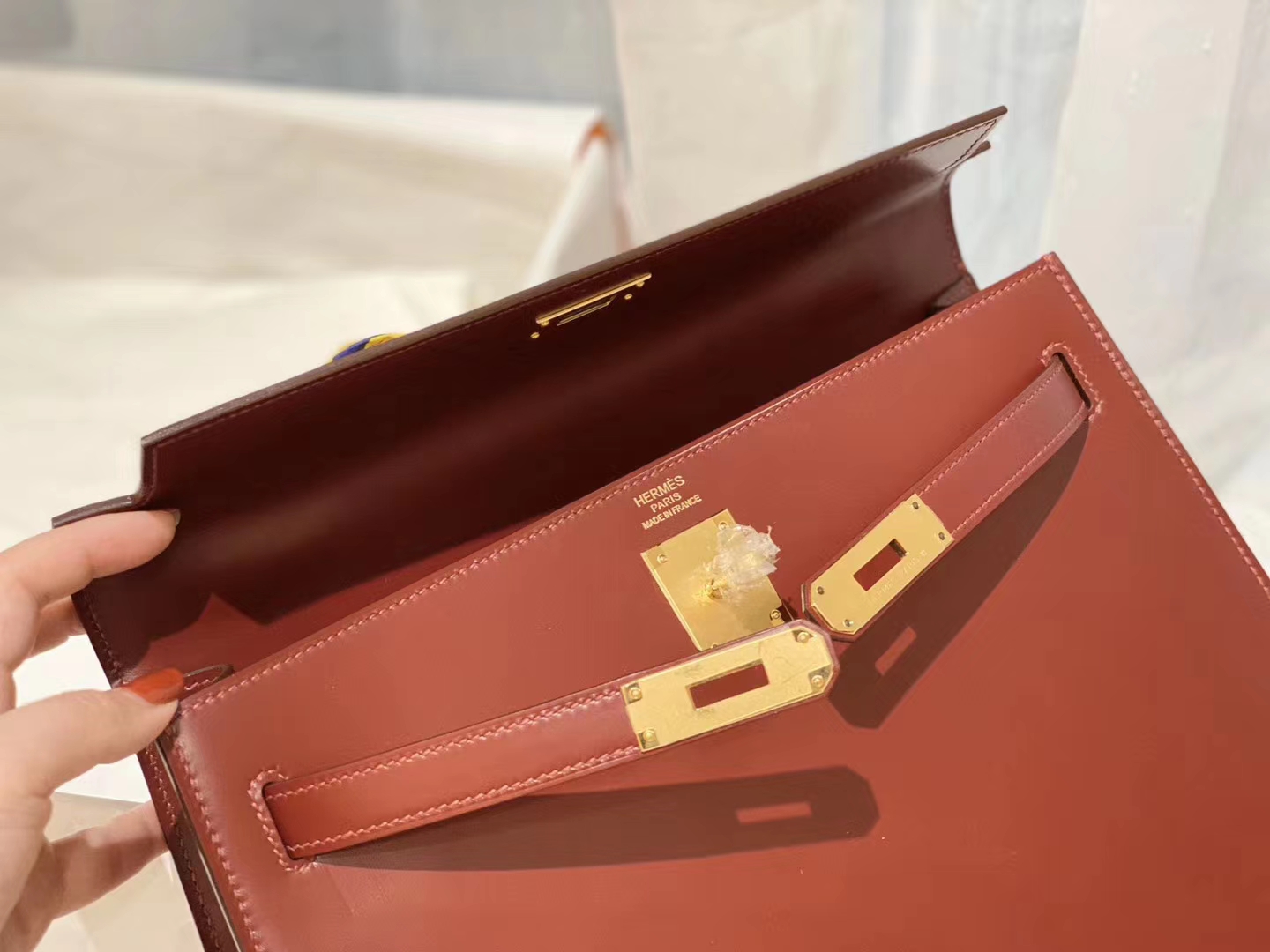 HERMES kelly 32 box皮 酒红 金 自信又热情的酒红
