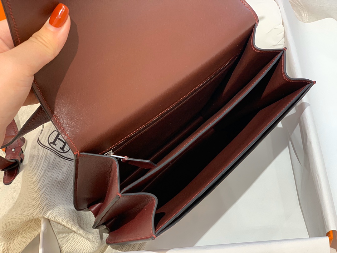 HERMES 走秀新款 2002-20cm swift 57 波尔多酒红 ZP开版 康康升级版 “爱马仕脸” 