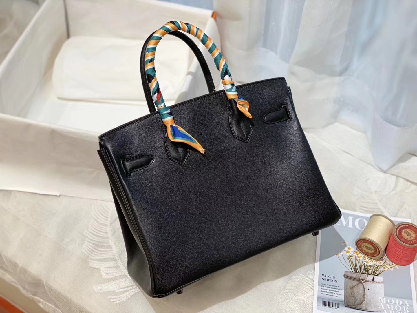 爱马仕 birkin 30 so black 黑色枪扣 搭配黑扣 帅哥美女都能拎的包