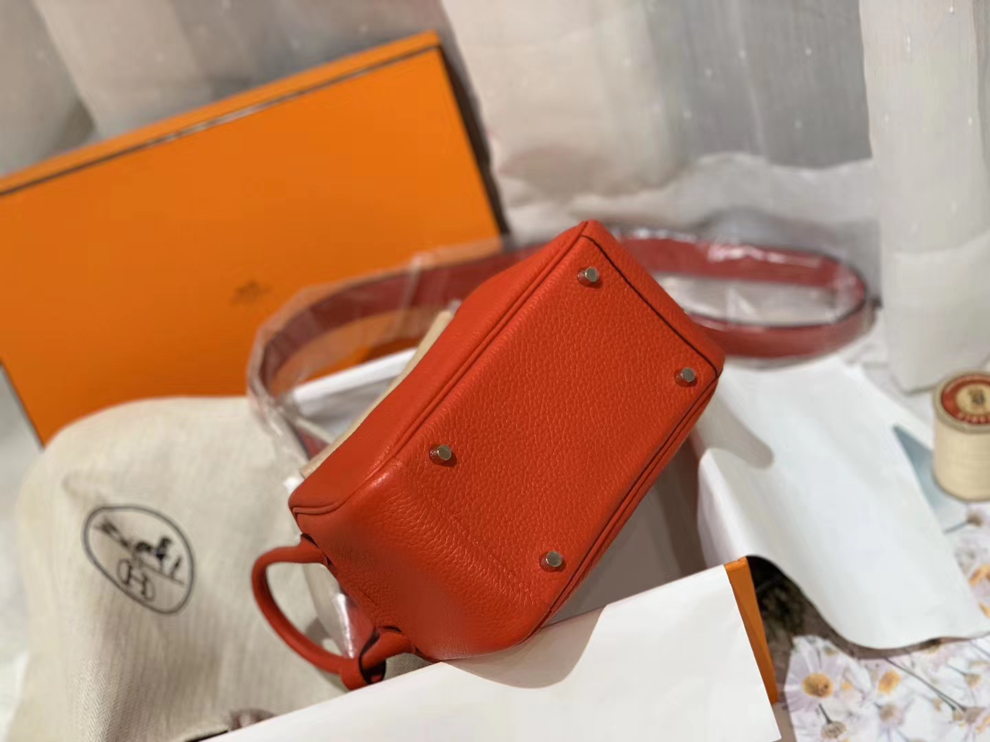 爱马仕 mini Lindy 超高颜值 上身好看又百搭 进口TC皮 S3心红 19年春夏的新颜色 020大家都需要红红火火