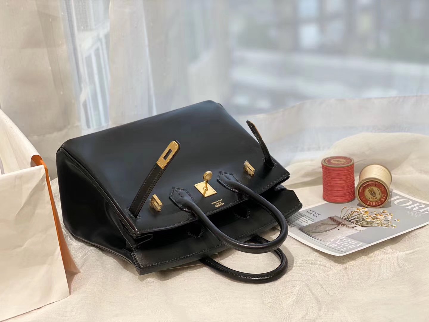 爱马仕 birkin 25 box 黑色 金扣 又Ａ又萌 你爱上了吗