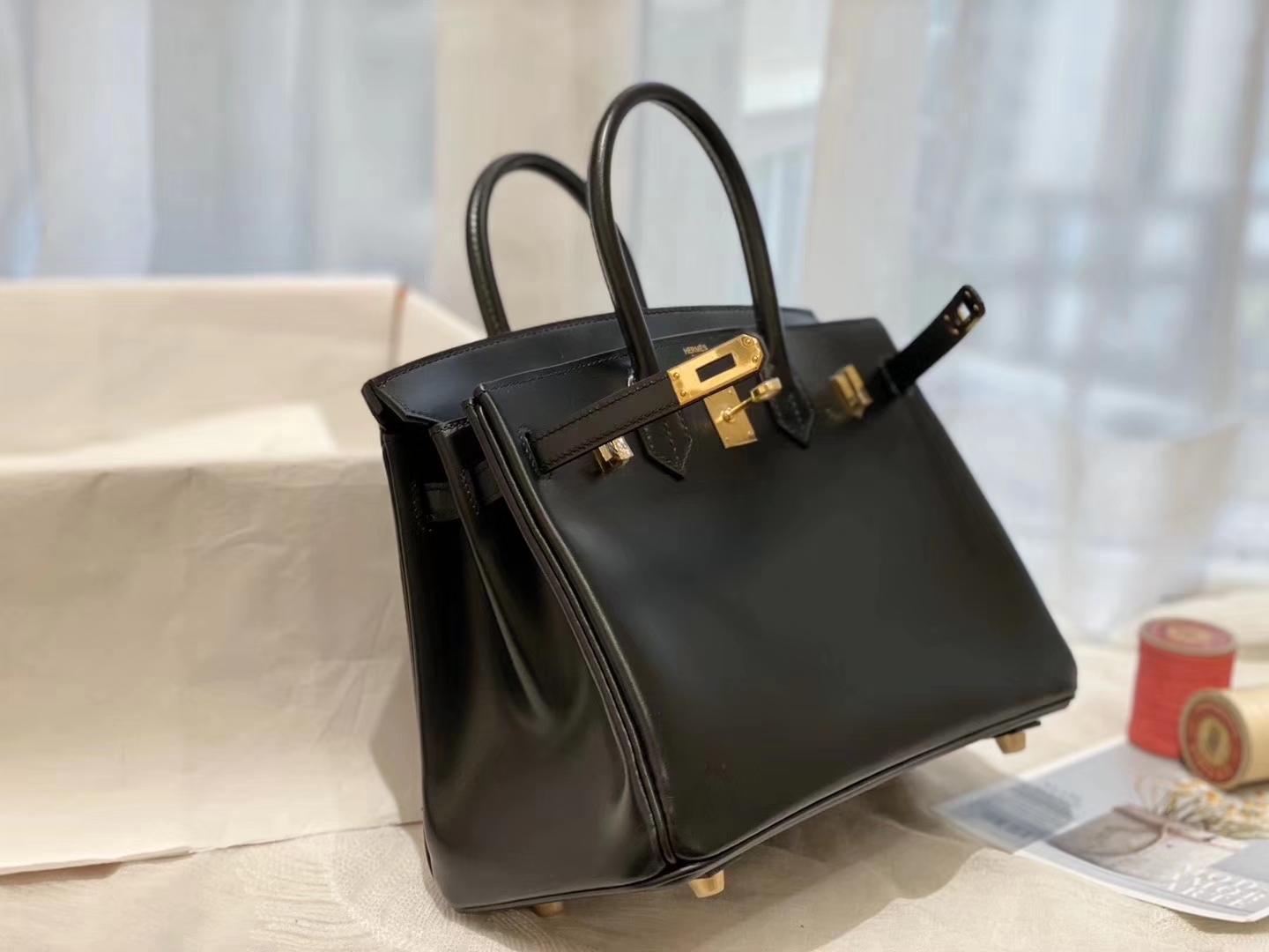 爱马仕 birkin 25 box 黑色 金扣 又Ａ又萌 你爱上了吗